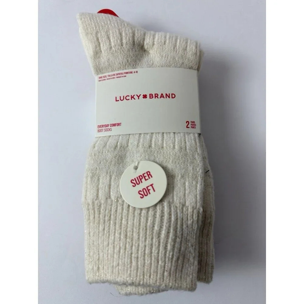 Lucky Brand Everyday Comfort Boot Socks‎ - 2 Pairs NWT